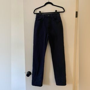 MOTHER- SNACKS! High waist double stack jeans in graphite- blue hue. Size 26-27